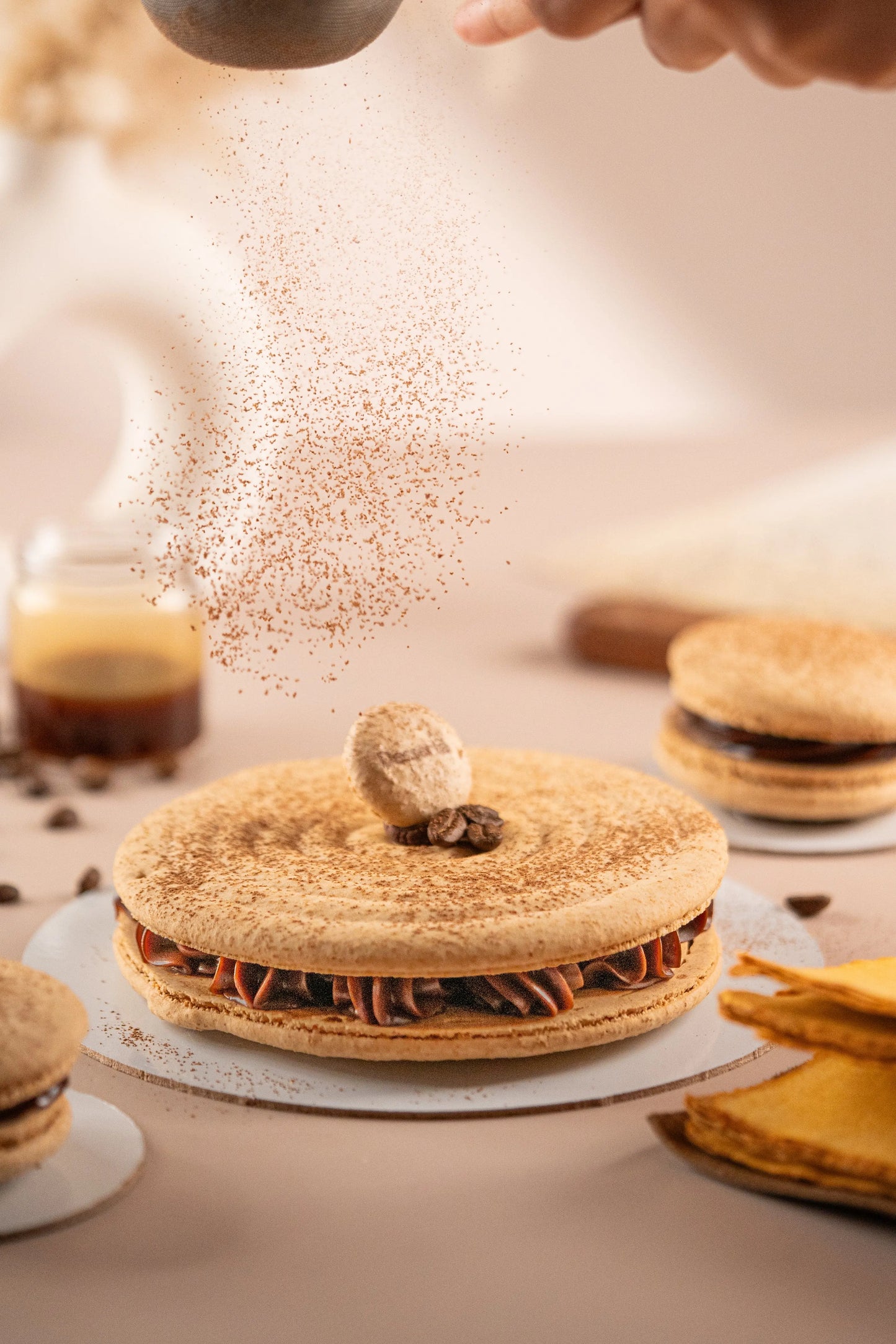 Coffee Caramel Macron Cakes