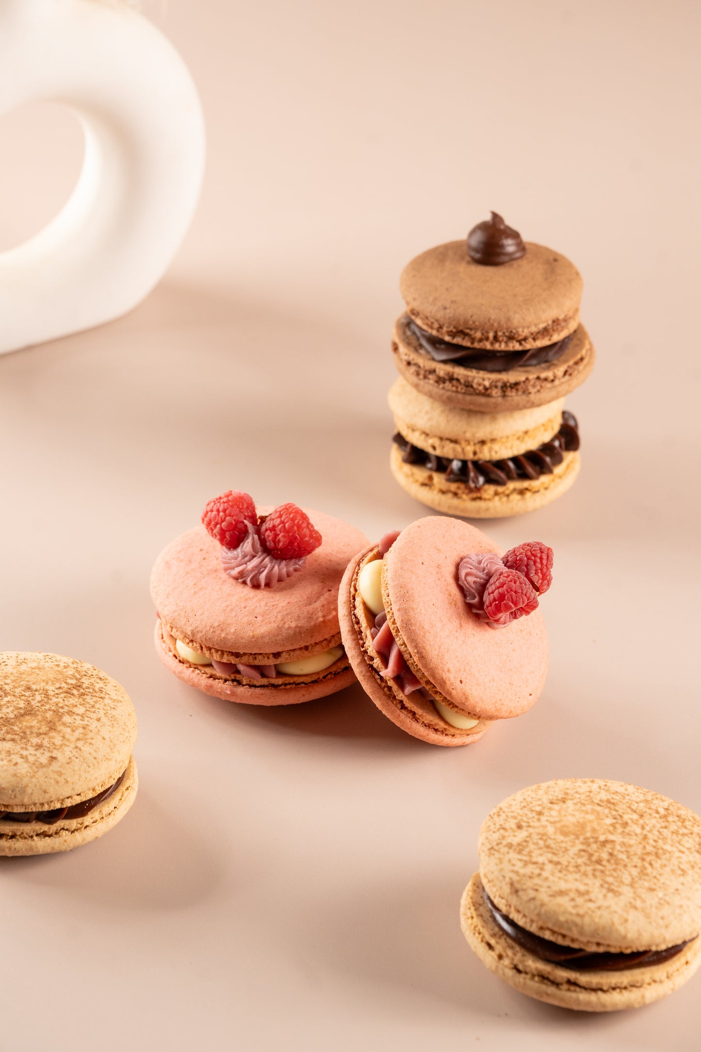 Raspberry Cheese Macaron cake