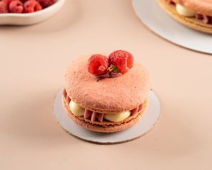 Raspberry Cheese Macaron cake