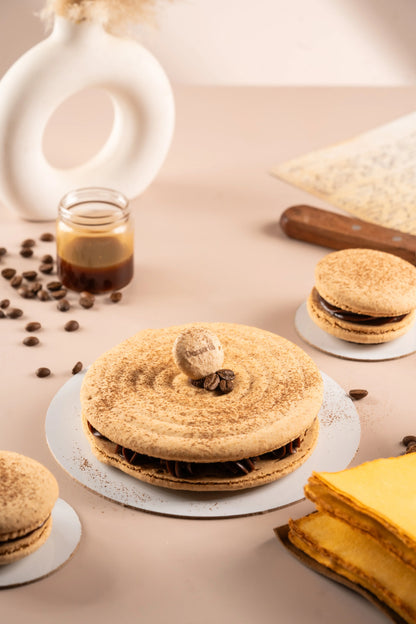 Coffee Caramel Macron Cakes